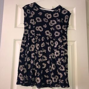 Navy Floral Tunic Top